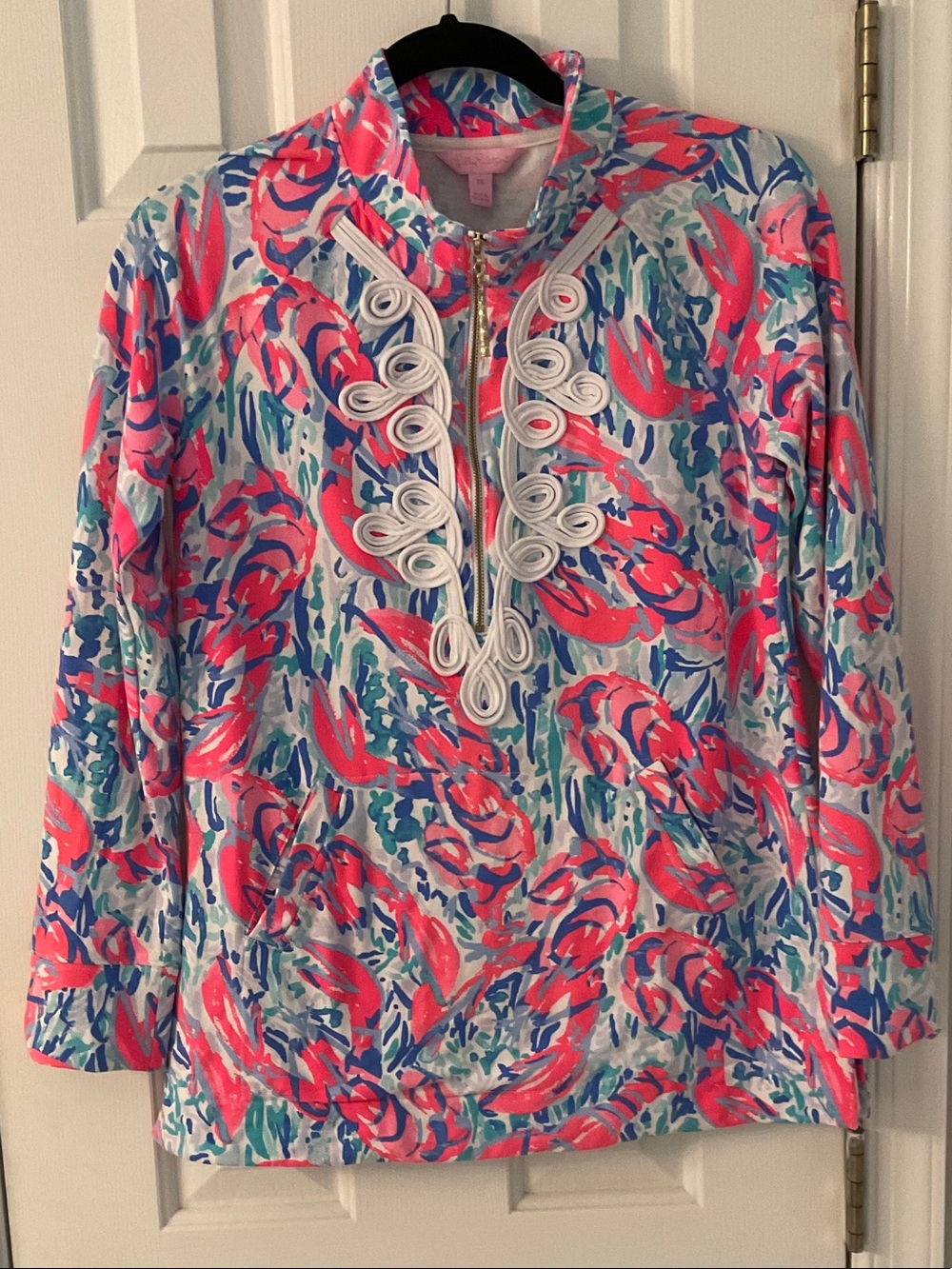 Lilly Pulitzer Coral, Pink & Blue Printed Pullover